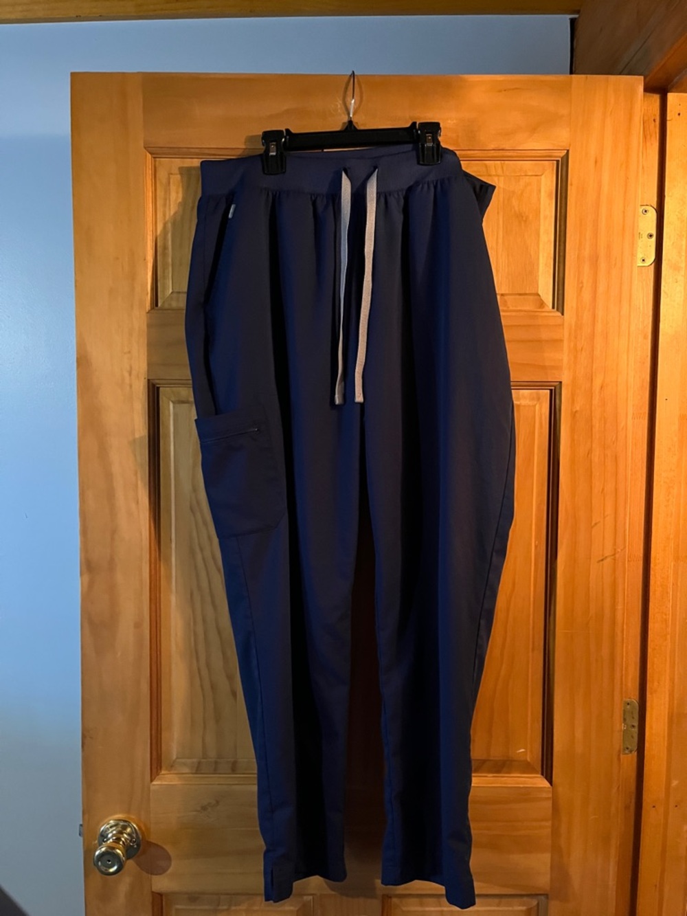 Hanes Navy Straight Leg Drawstring Pants with Side Pocket